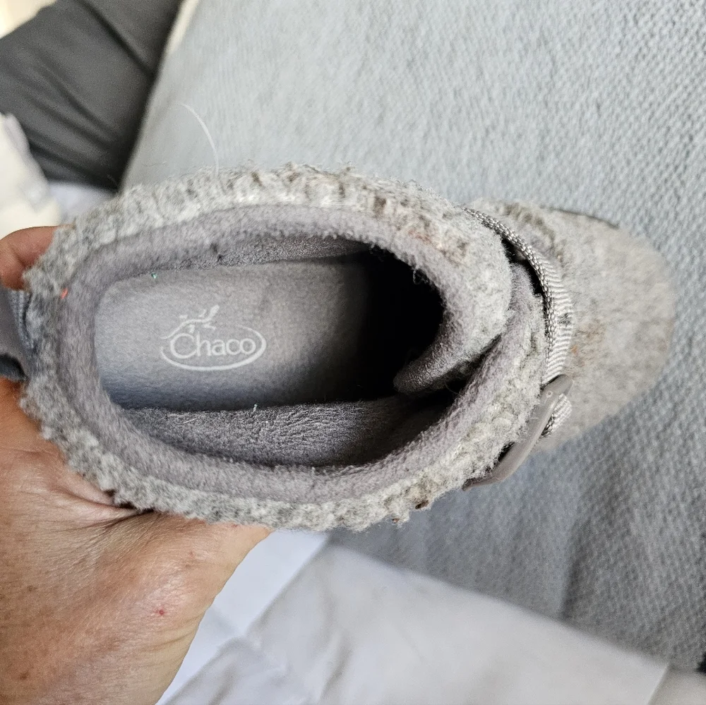 Chacos Ramble Fluff bootie. Shearling Cozy Gray Kids Sz 1. Unisex - Picture 5 of 11